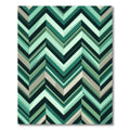 Modern Teal Chevron Stripes Rug
