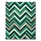 Modern Teal Chevron Stripes Rug