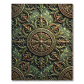 Elegant Olive Green Filigree Medallion Rug