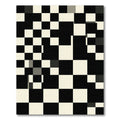 Minimalist Monochrome Oversized Checkerboard Square Grid Rug