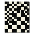Minimalist Monochrome Oversized Checkerboard Square Grid Rug