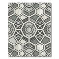Modern Gray Geometric Hexagonal Tile Rug