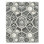 Modern Gray Geometric Hexagonal Tile Rug