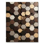 Earth Tones Hexagon Mosaic Rug
