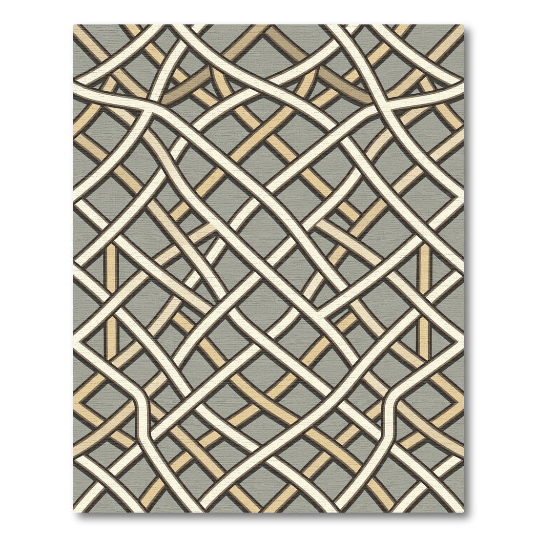 Modern Geometric Interlaced Lattice Rug