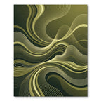 Golden Abstract Flowing Ribbon Rug