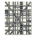 Modern Gray Industrial Grid Composition Rug