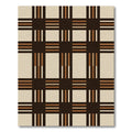 Cocoa Brown Plaid Lattice Squares Rug