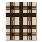 Cocoa Brown Plaid Lattice Squares Rug