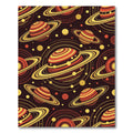 Retro Saturn Ringed Planets Abstract Rug