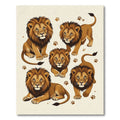 Majestic Golden Lion Animal Illustration Rug