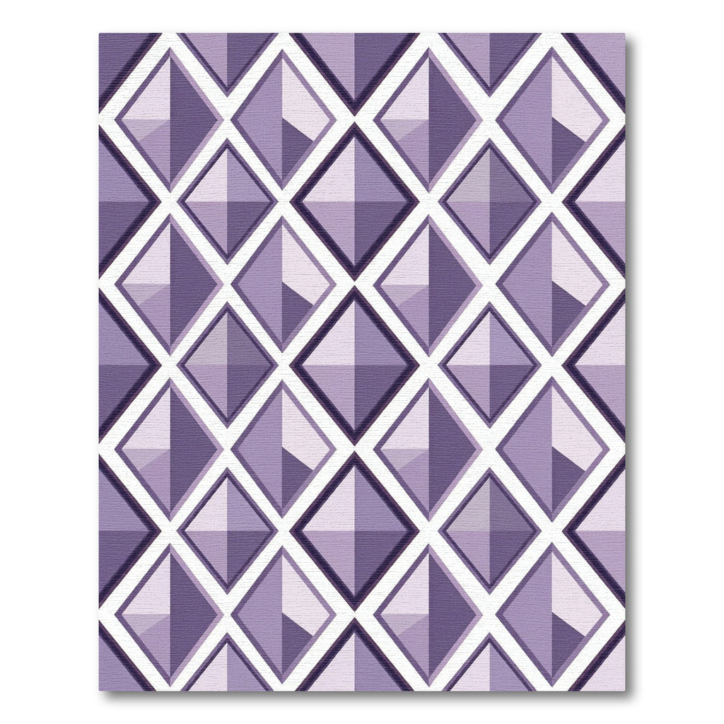 Modern Lavender Geometric Diamond Facet Rug