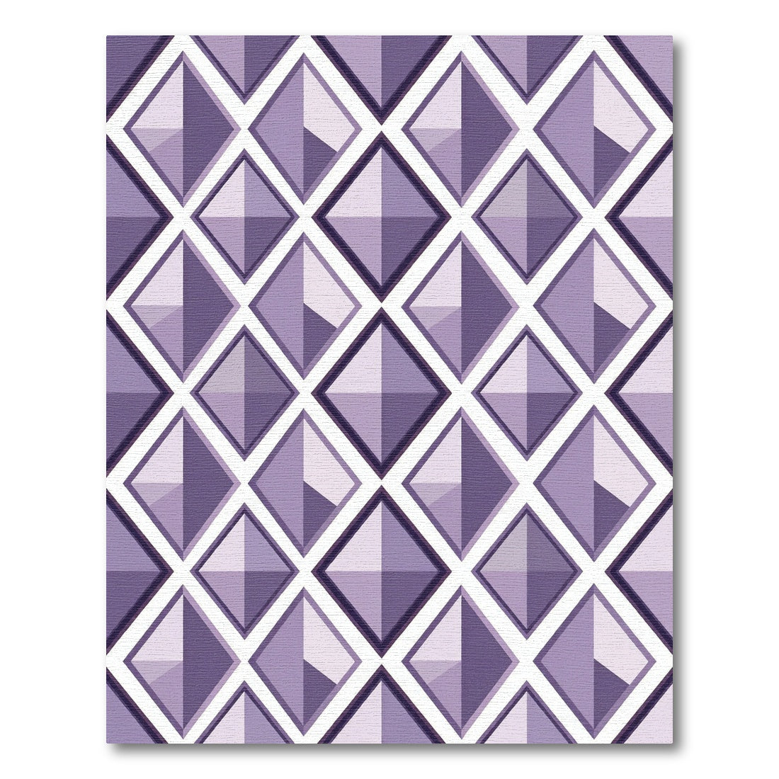 Modern Lavender Geometric Diamond Facet Rug