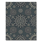 Charcoal Gray Celestial Mandala Medallion Rug