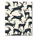 Monochrome Leaping Antelope Animal Illustration Rug