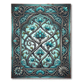 Turquoise Floral Archway Ornament Rug