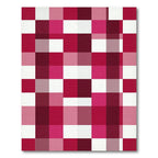 Bold Magenta Checkerboard Geometric Grid Rug
