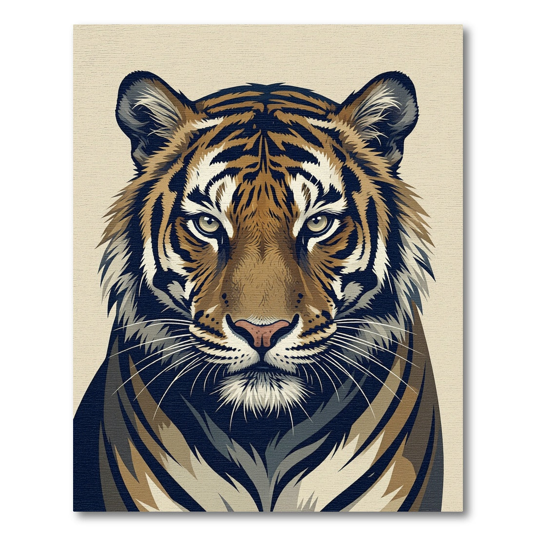 Majestic Golden Tiger Portrait Rug