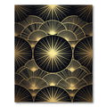 Art Deco Golden Fan Burst Rug