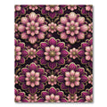 Pink Purple Floral Gold Embossed Rug