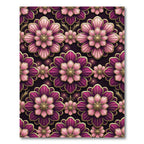 Pink Purple Floral Gold Embossed Rug