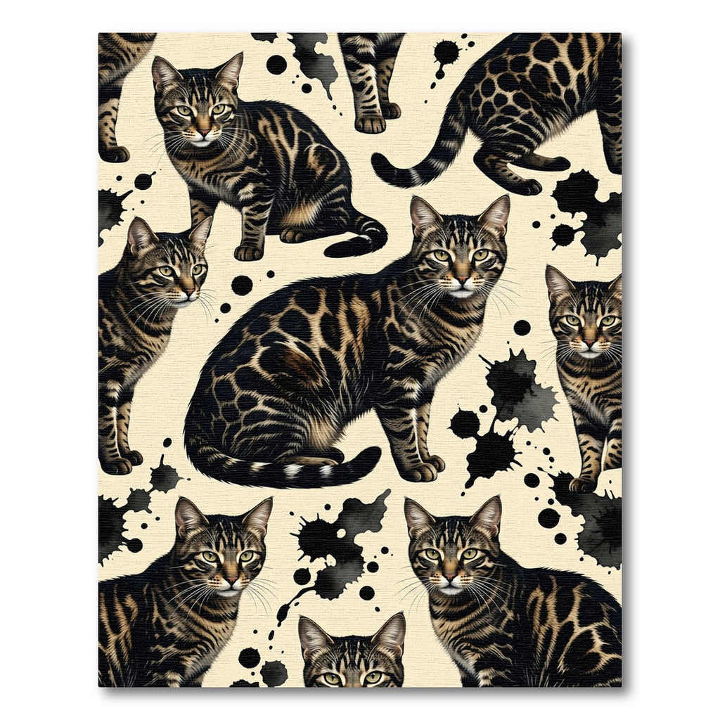 Tabby Cat Splatter Composition Rug
