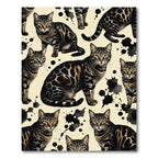 Tabby Cat Splatter Composition Rug