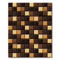 Geometric Chocolate Brown Tiled Mosaic Rug