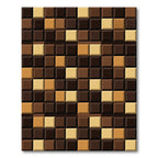 Geometric Chocolate Brown Tiled Mosaic Rug