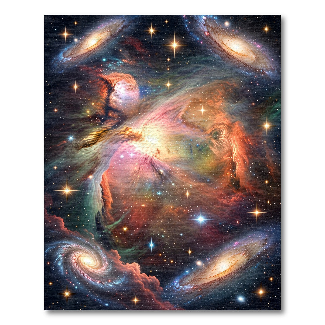 Cosmic Swirling Nebulae Starry Galaxy Rug