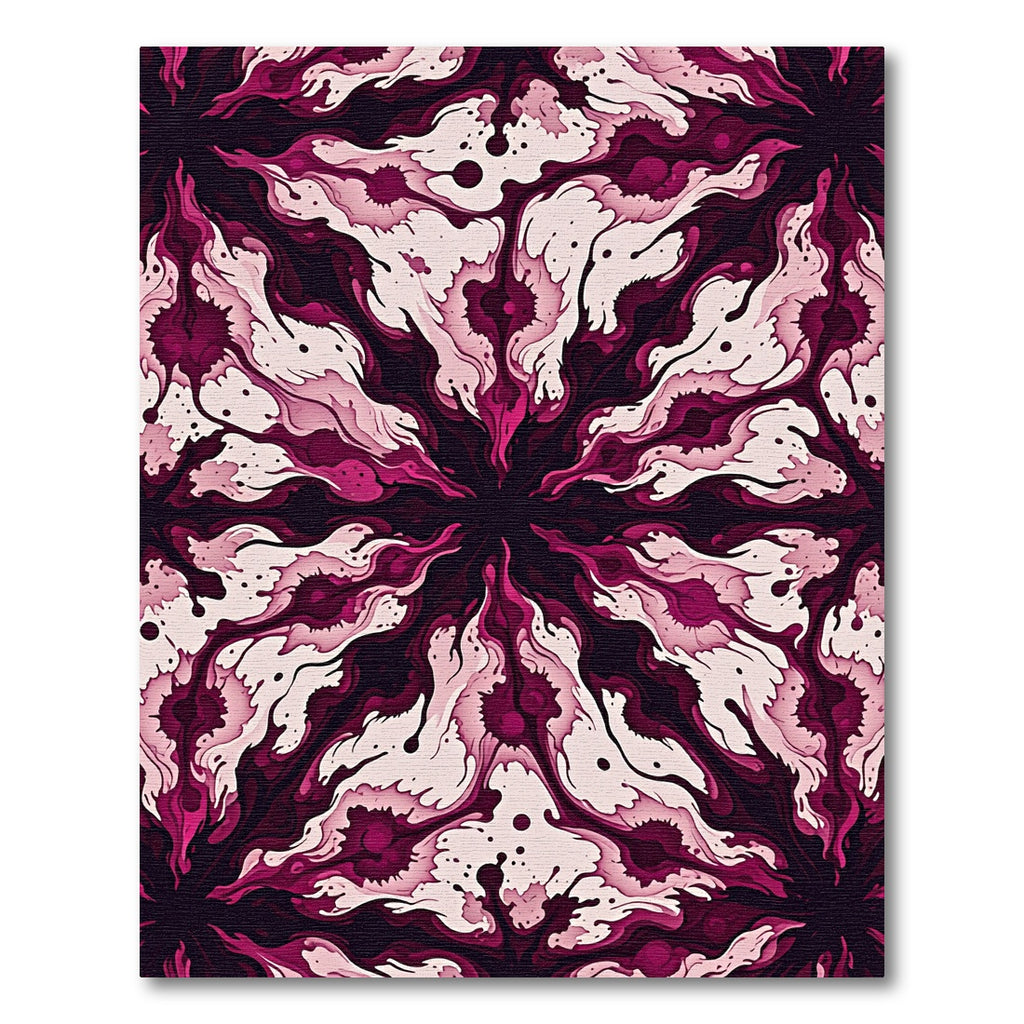 Crimson Abstract Swirl Flow Rug