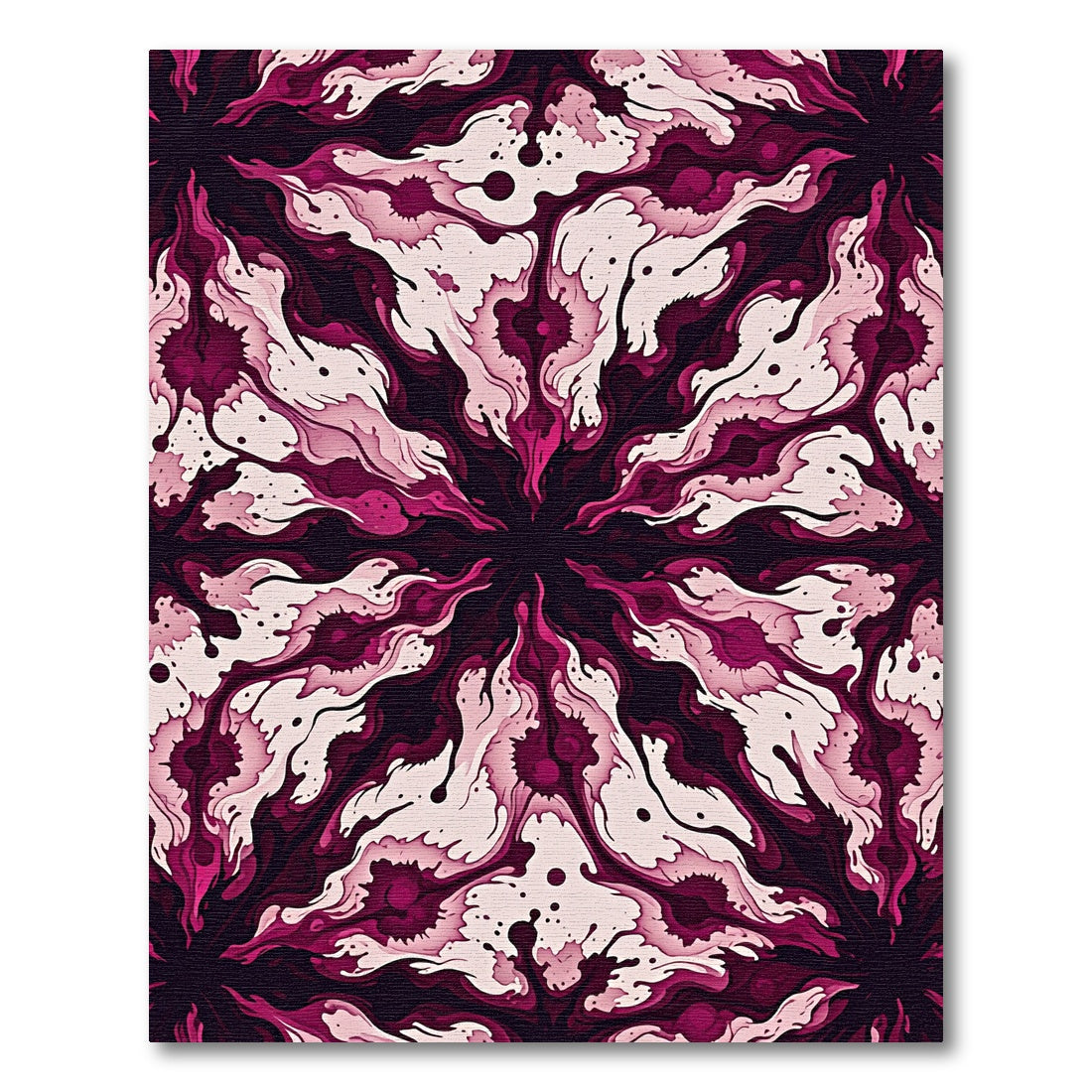 Crimson Abstract Swirl Flow Rug