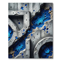 Concrete Blue Crater Texture Graphic Rug