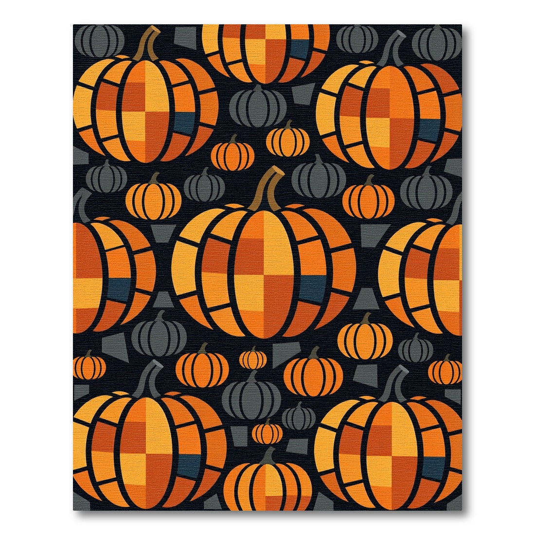 Geometric Orange Pumpkin Patch Rug