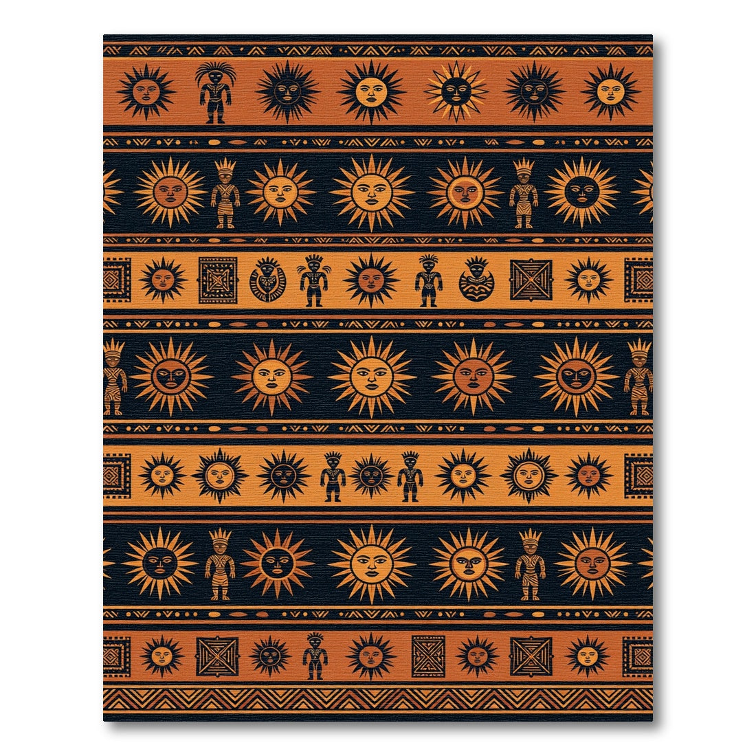 Tribal Sun Celestial Ochre Striped Rug