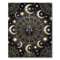 Celestial Sun Moon Star Mandala Art Rug