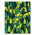 Verdant Forest Geometric Mosaic Rug
