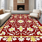 Ornate Red Floral Medallion Rug