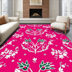 Vibrant Pink Floral Garland Rug