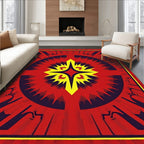 Red Yellow Burst Radial Rug