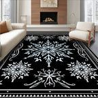 Winter White Snowflake Medallion Burst Rug