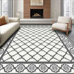 Geometric Lattice Border Rug