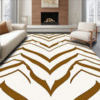 Brown White Chevron Stripes Rug