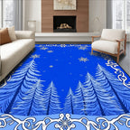Winter Forest Snowflake Border Rug