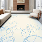 Delicate Sky Blue Swirl Abstract Rug