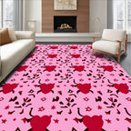 Pink Red Heart Scatter Rug