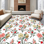 Pastel Floral Botanical Garden Rug