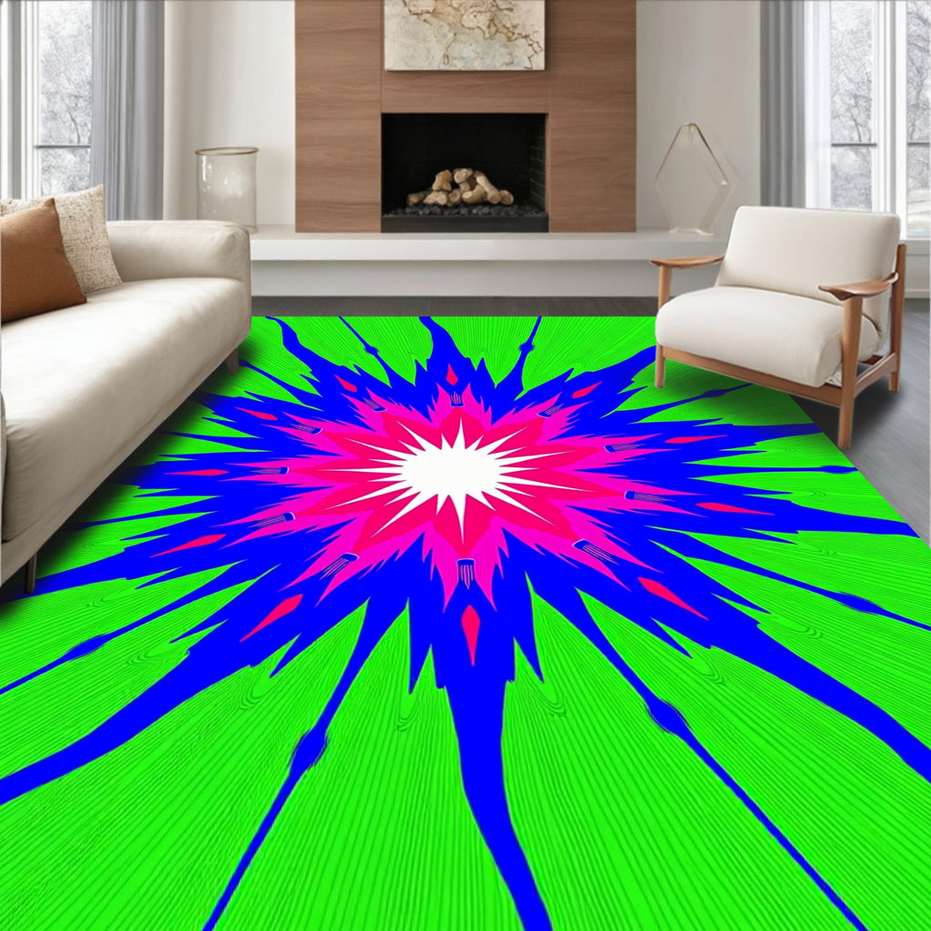 Vibrant Starburst Radiant Abstract Rug
