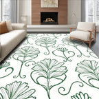 Vintage Green Art Nouveau Floral Rug