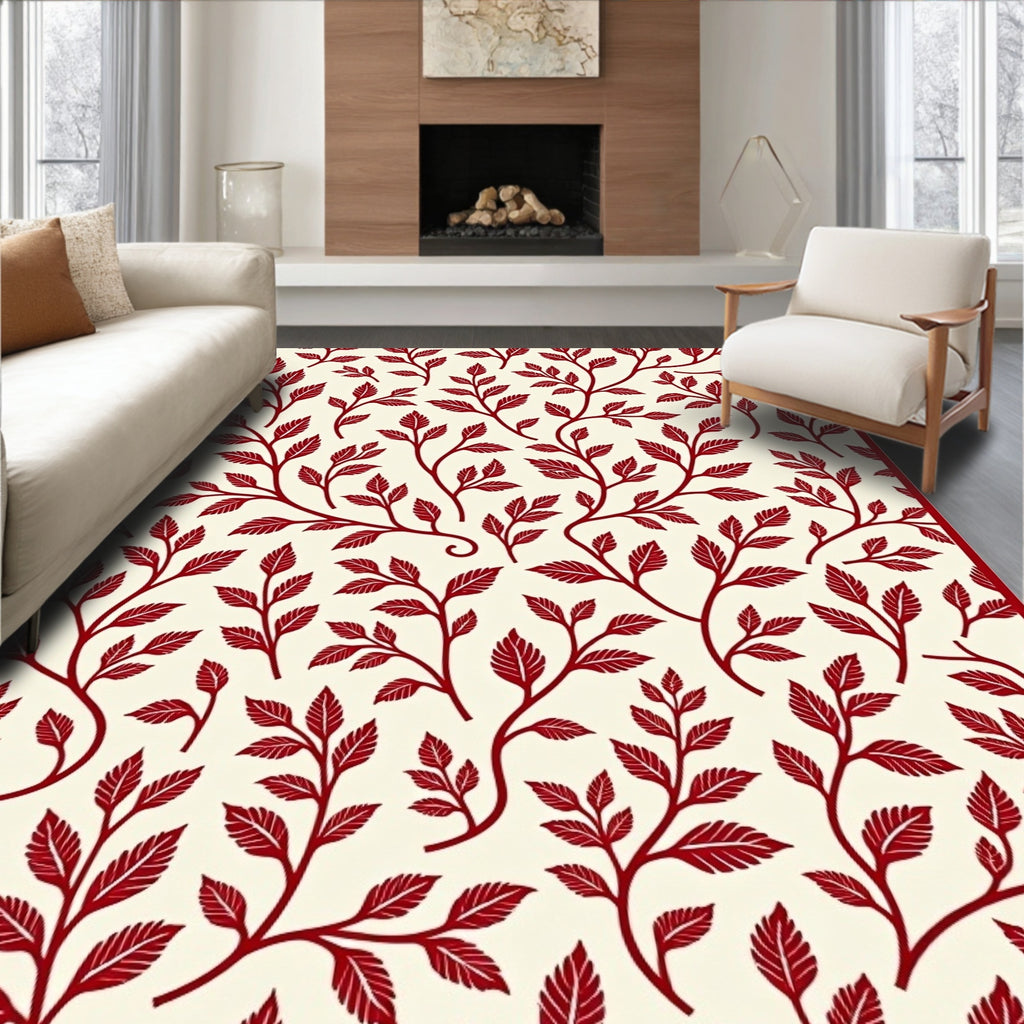Ornate Crimson Branch Botanical Rug